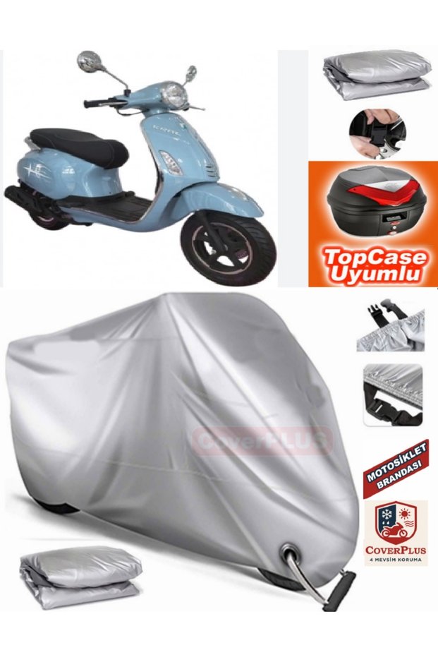 Gray Lock Compatible King Motor Kr-211 Rana 50 Tarpaulin Topcase Back Bag Compatible Motor Tarpaulin
