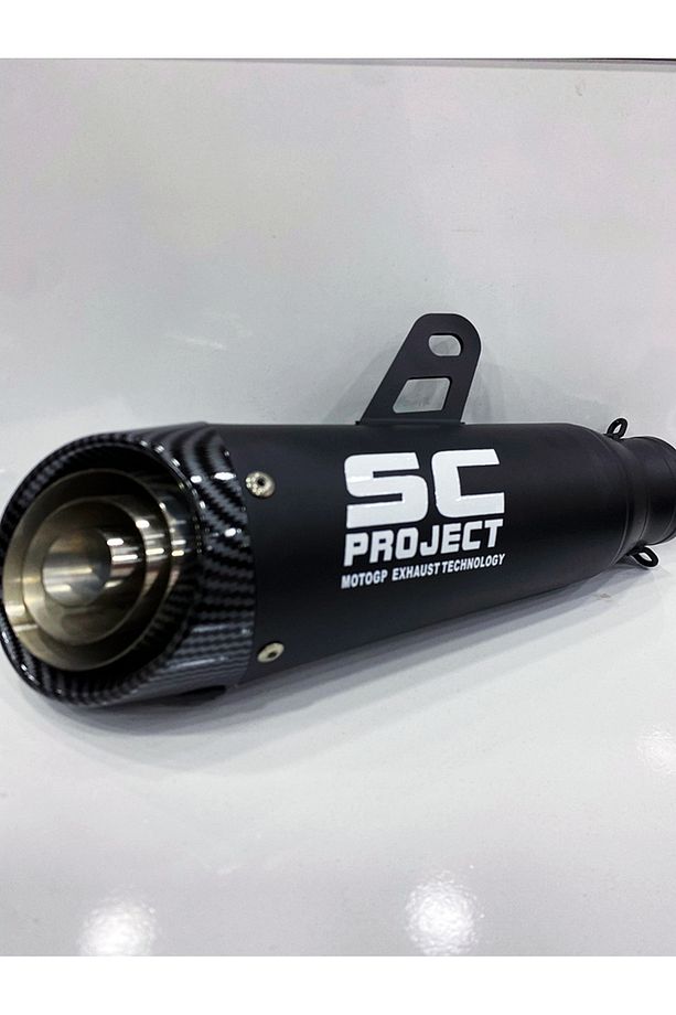 SC PROJECT Egzoz – Gerçek Karbon Uçlu | Geniş Tüp | 51mm | Vidalı Kolay Sök-Tak Sistemli - 3