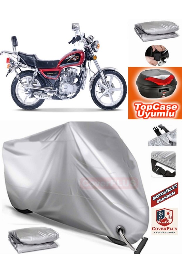Gray Lock Compatible Falcon Comfort 180 Tarpaulin Topcase Back Bag Compatible Motor Tarpaulin