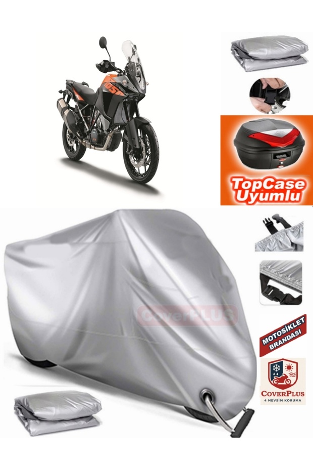 Gray Lock Compatible Ktm 1050 Adventure Tarpaulin Topcase Rear Bag Compatible Motor Tarpaulin