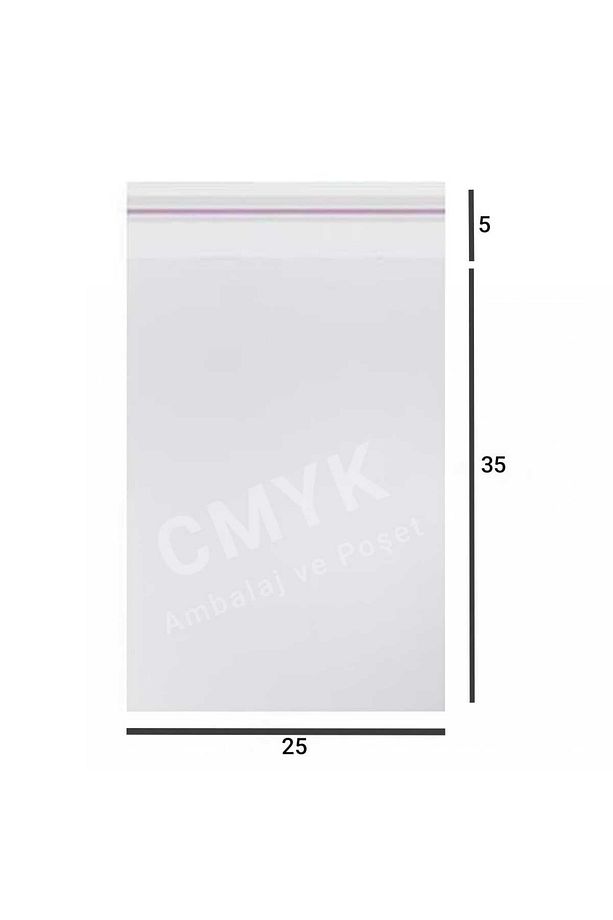 Baskısız Şeffaf Yapışkanlı Poşet 25x35+5cm - 50 Adet- Kendinden Yapışkanlı Jelatin Parlak Poşet - 2