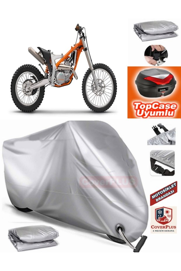 Gray Lock Compatible Ktm 250 Freeride R Tarpaulin Topcase Rear Bag Compatible Motor Tarpaulin