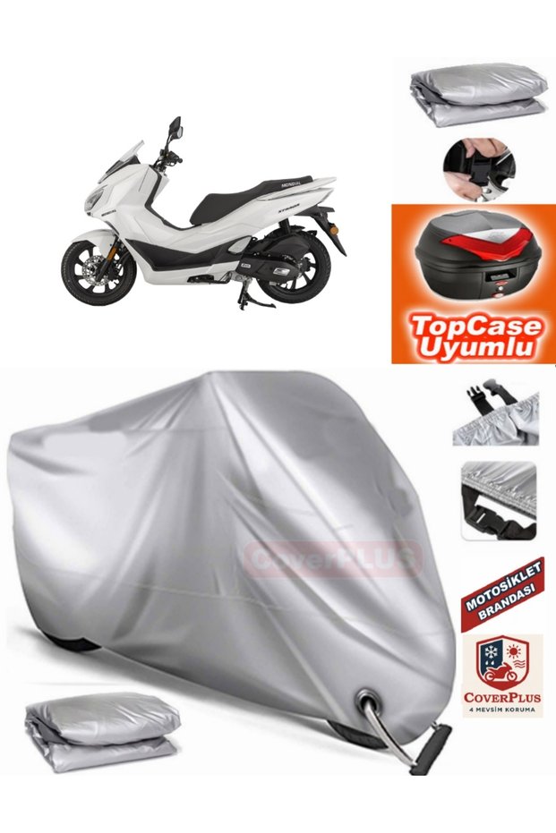 Gray Lock Compatible Mondial 125 Strada Tarpaulin Topcase Rear Bag Compatible Motor Tarpaulin