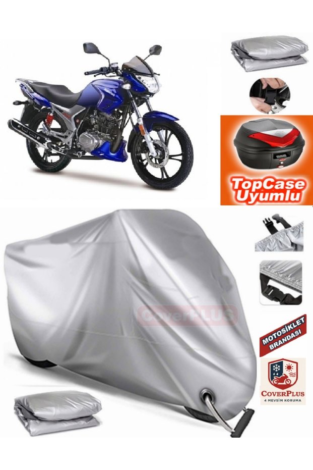 Gray Lock Compatible Haojue Hj 150-9 Tarpaulin Topcase Rear Bag Compatible Motor Tarpaulin