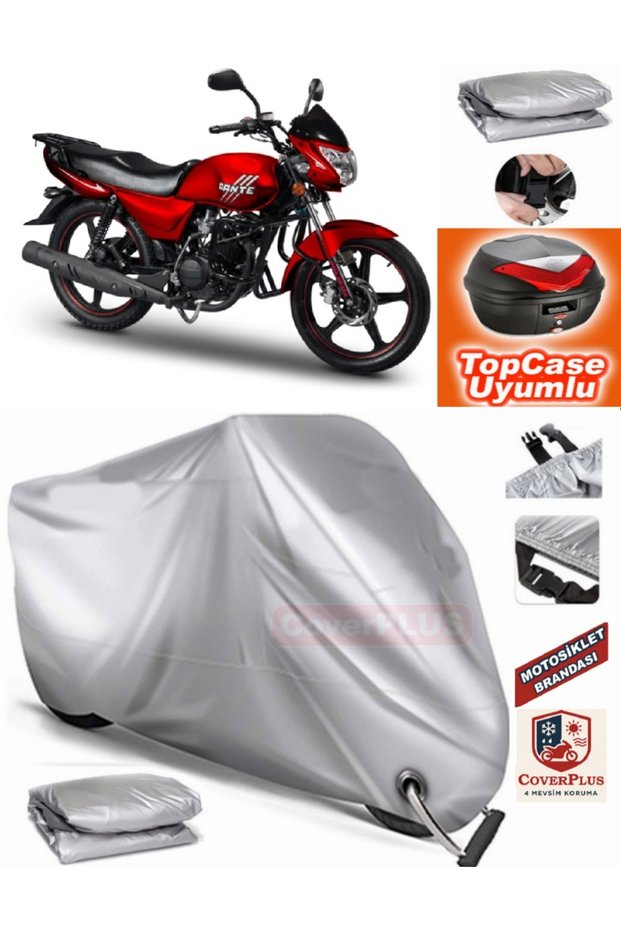 Gray Lock Compatible Motoran Dante 100 Tarpaulin Topcase Rear Bag Compatible Motor Tarpaulin