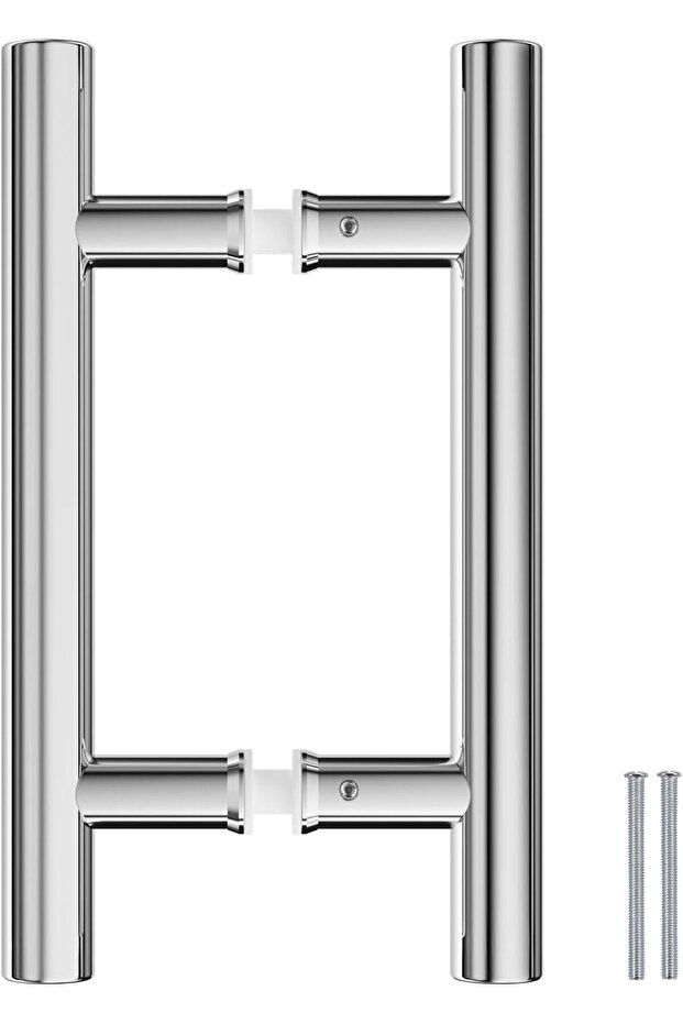 Ranbo Hardware 12" Back to Back 304 Stainless Steel Double Sided Push Pull Door Handle, H Shape Slid