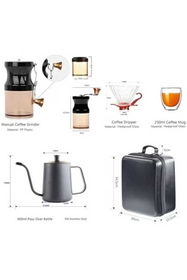 طقم V60 مكون من 12 قطعة لتنقيط القهوة مع حقيبة أدوات - 3