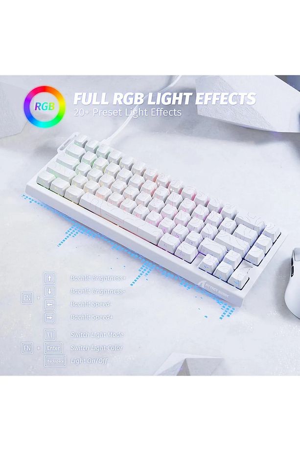 Attack Shark X68HE Rapid Trigger 0.125ms Manyatik Switch RGB App Uygulamalı Gaming Oyuncu Klavye - 6