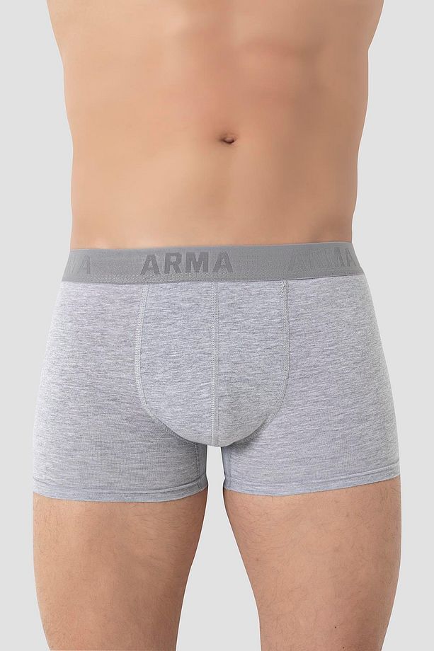 Erkek Gri Boxer 10'lu Paket Pamuklu Likralı Yumuşak ve Esnek Kumaş - 2