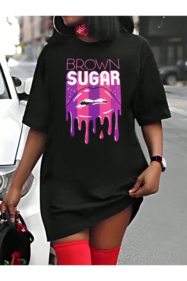 Oversize Cut Short Sleeve Printed T-Shirt