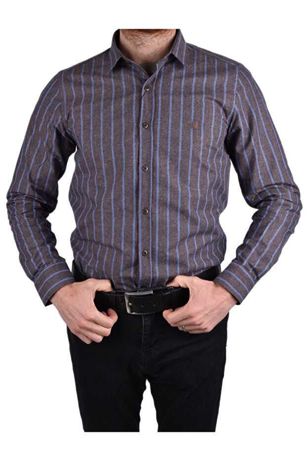 BRG-12917 قميص مخطط SLIMFIT