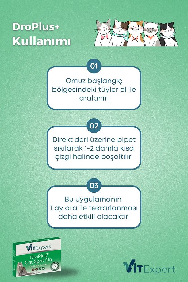 2'li Set Kedi Iç Dış Anti Parazit Tüm Kediler Için Bitkisel 5 Damla Ve 2 Tablet Paketi - 5
