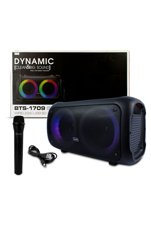 Bts 1709 Taşınabilir Şarjlı Bluetooth Hoparlör Usb,Aux,Tf Rgb 30 W Rms Amfi Kablosuz Mikrofon - 3