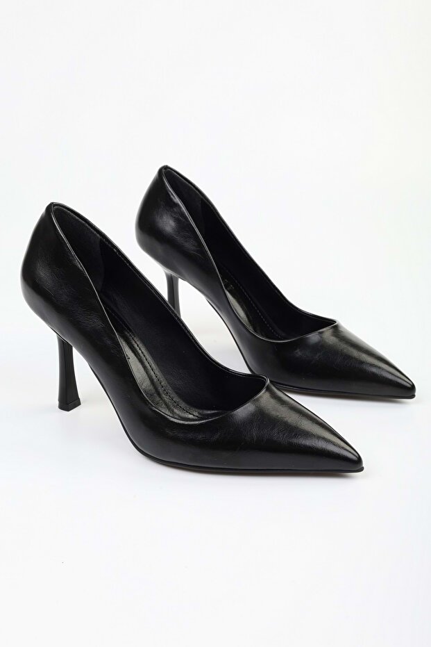 Women's Vague Black Skin Stiletto