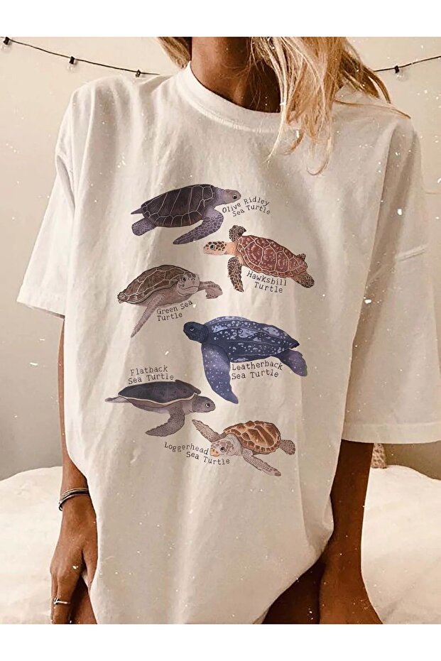 Oversize Cut Short Sleeve Printed T-Shirt