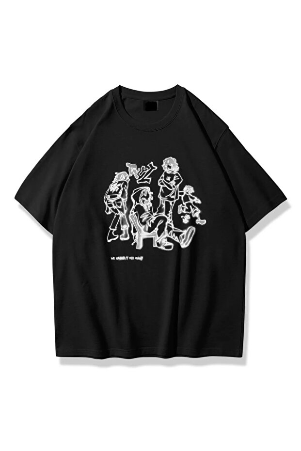 Oversize Cut Short Sleeve Printed T-Shirt
