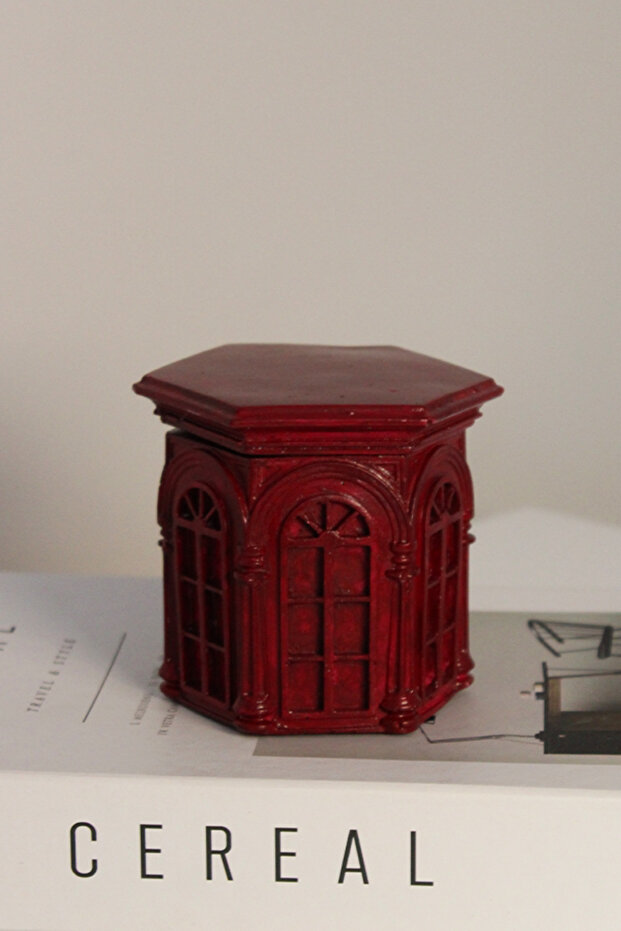 Retro Handmade Concrete Clamshell Box with Architectural Touch - 1