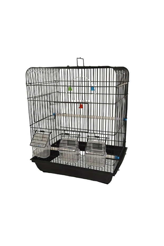 قفص طيور معدني ذو حواف مستطيلة - 3