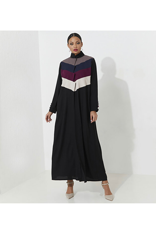 Mix collar abaya