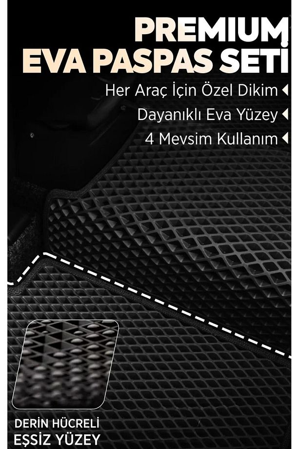 Skoda Scala Hücreli Premium Eva Paspas Seti Tam Set Paspas Takımı Siyah - 6