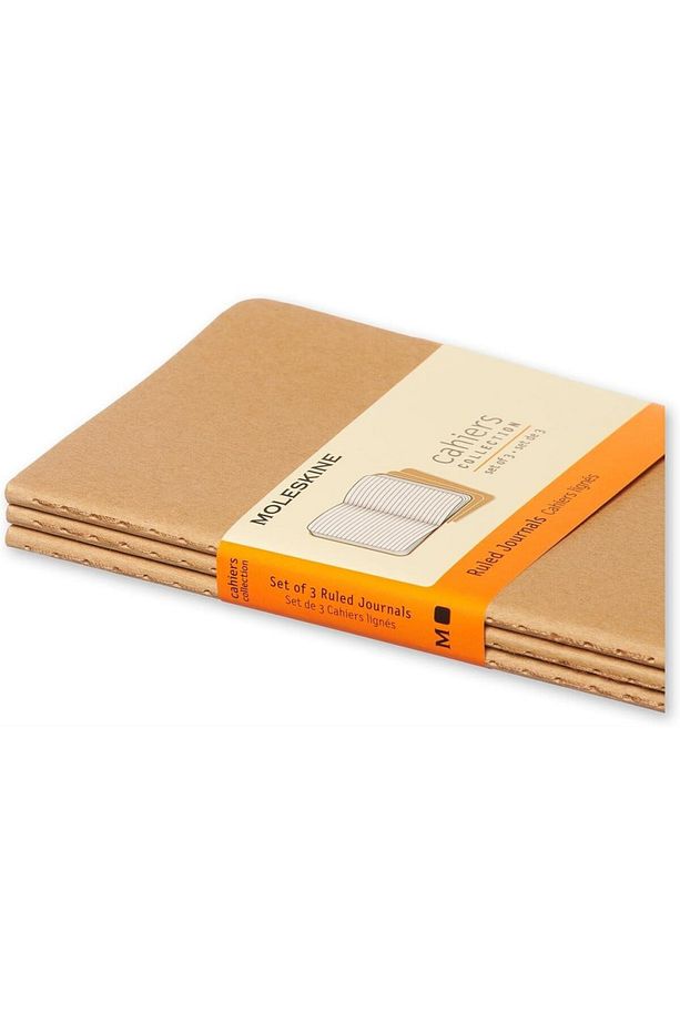 Çizgili Cahier Not Defteri 3’lü Set Cep Boy Kraft Kahve - 6