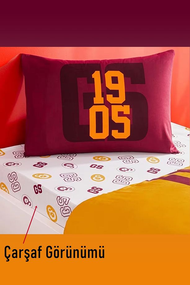 Galatasaray Lisanlı Aslan Set - 5 Parça Tek Kişilik Uyku Seti Kupa Bardak Hediye - 5