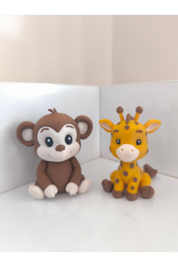 Safari 2li Maymun ve Zürafa Set Figür - 1