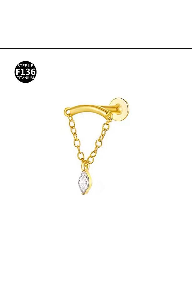 g23 Titanium ( titanyum) helix lobe hidden helix uyumlu 1 adet piercing - 1