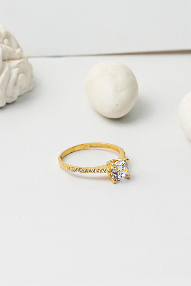 Tektaş Sarı Altın Yüzük - 3