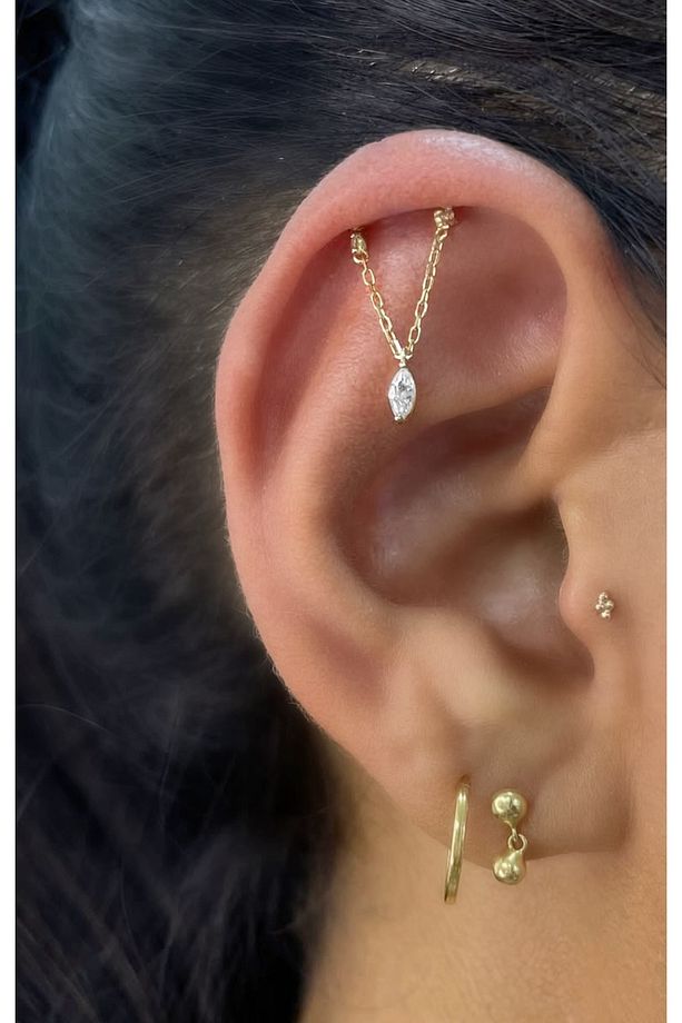 g23 Titanium ( titanyum) helix lobe hidden helix uyumlu 1 adet piercing - 4