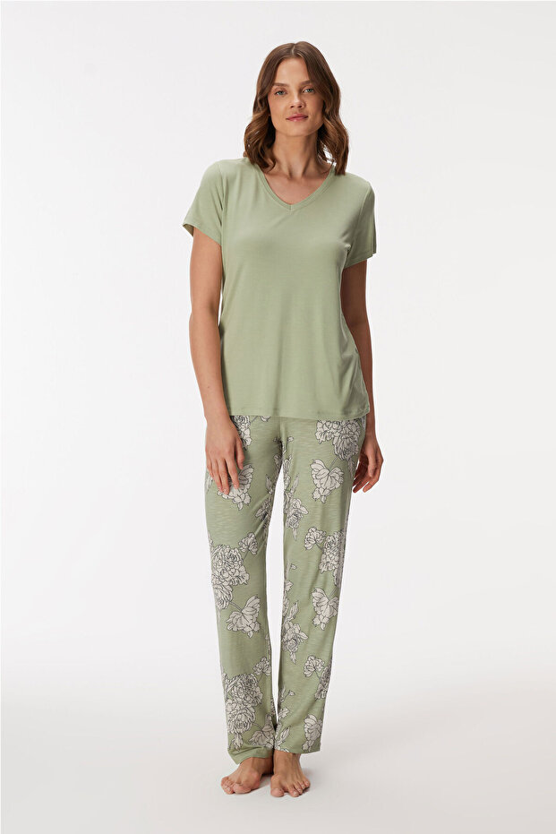 Anil Man11401 Women T-Shirt and Pants Suit