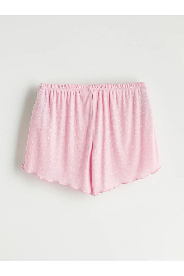 LCW Young Pembe Beli Lastikli Puantiyeli Kadın Şort Pijama Altı - 2