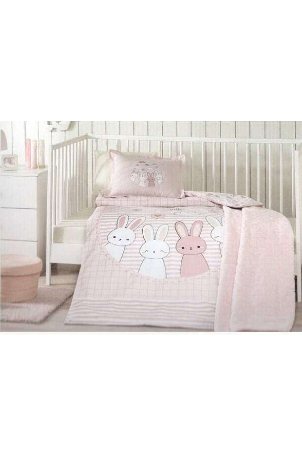 طقم غطاء لحاف للأطفال مع بطانية Hello Rabbit