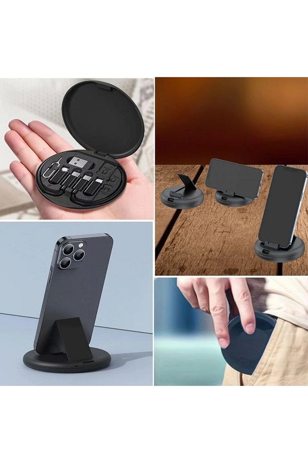 60w Destekli Kablo Kutusu Seyahat Kablo Seti 5&amp;#39;i 1 Arada Usb Type-c Şarj Kablosu Seti (4887) - 4