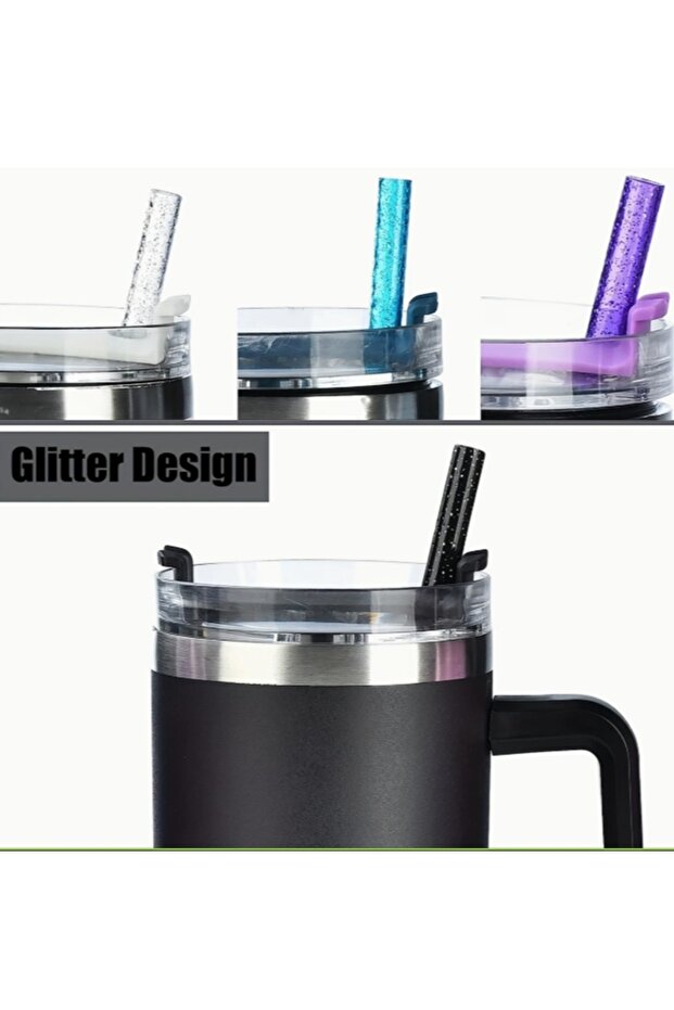 1 Piece Stanl. 40/30 oz Tumb. Colorful Glitter Replacement Straw for Thermos, 30 cm Length / 9 mm Diameter