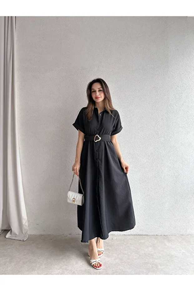 SYBİL Midi Elbise 4756 - Siyah - 2