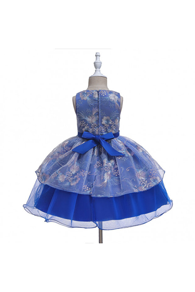 Κομψό μπλε φόρεμα - 1