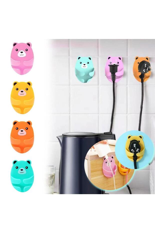 منظم كابلات متعدد الأغراض مكون من 4 قطع بنمط تيدي بير - 4