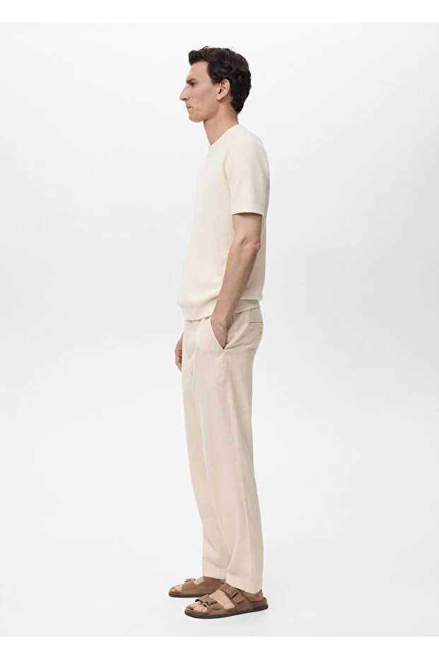 Leinenhose mit feinen Streifen - 5
