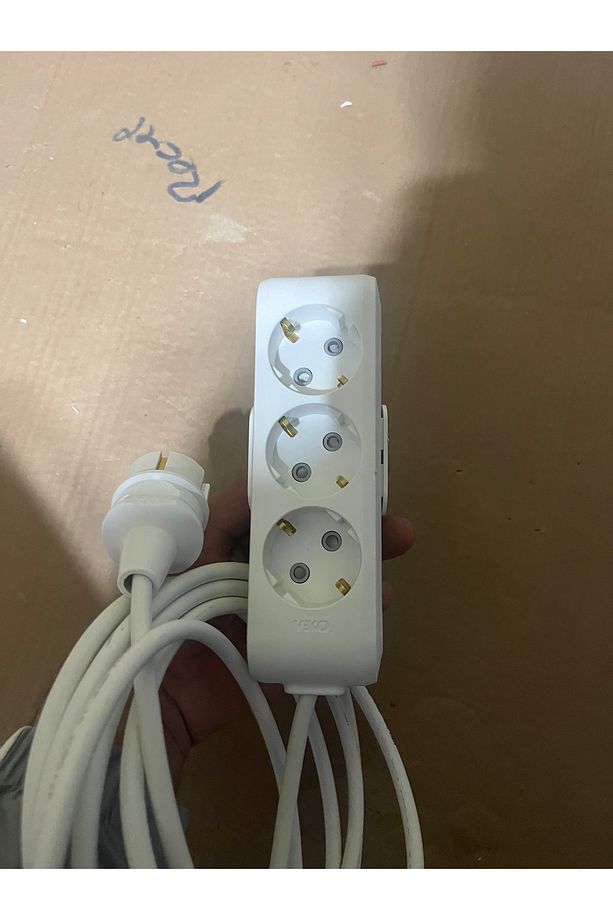 Ekonomik Beyaz 3'lü Grup Priz Topraklı Çocuk Korumalı 9 Metre Kablo (düz Fiş) - 4