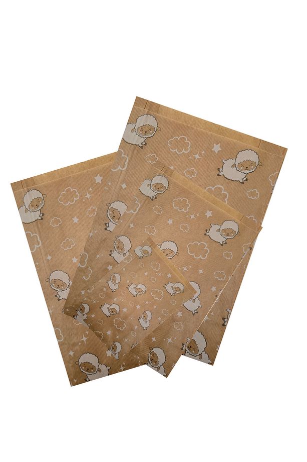 100 Adet 12x20 Kuzu Desenli Kurban BayramıTemalı Hediye Kutusu Poşeti - 6