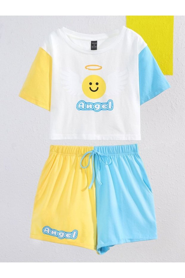 Angel Printed Summer Laceless 100% Cotton Children's Suit