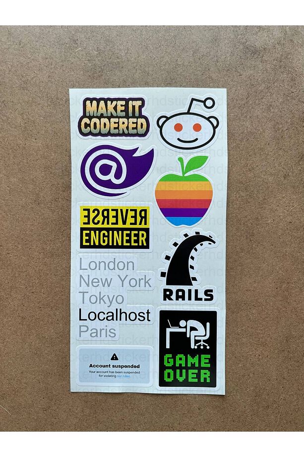 60 Adet Yazılım & Yazılımcı Software Developer Laptop Notebook Tablet Etiket Sticker Set P58 - 5