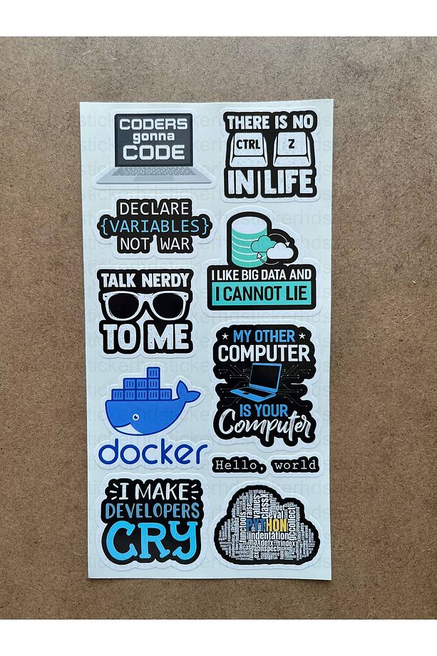 64 Adet Yazılım & Yazılımcı Software Developer Laptop Notebook Tablet Etiket Sticker Set P60 - 6