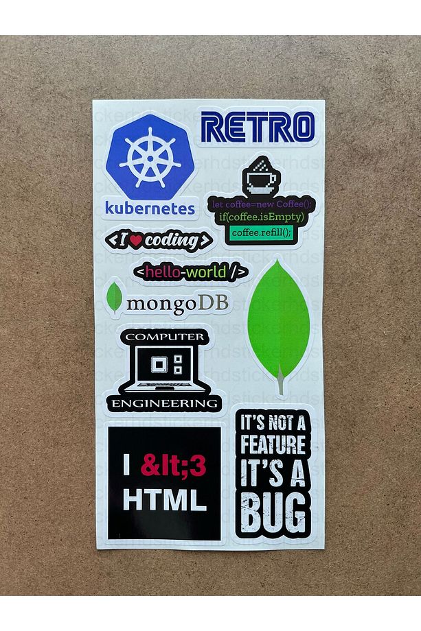 60 Adet Yazılım & Yazılımcı Software Developer Laptop Notebook Tablet Etiket Sticker Set P59 - 7
