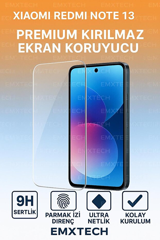 واقي شاشة زجاجي ممتاز غير قابل للكسر لهاتف RED MI Note 13 4G