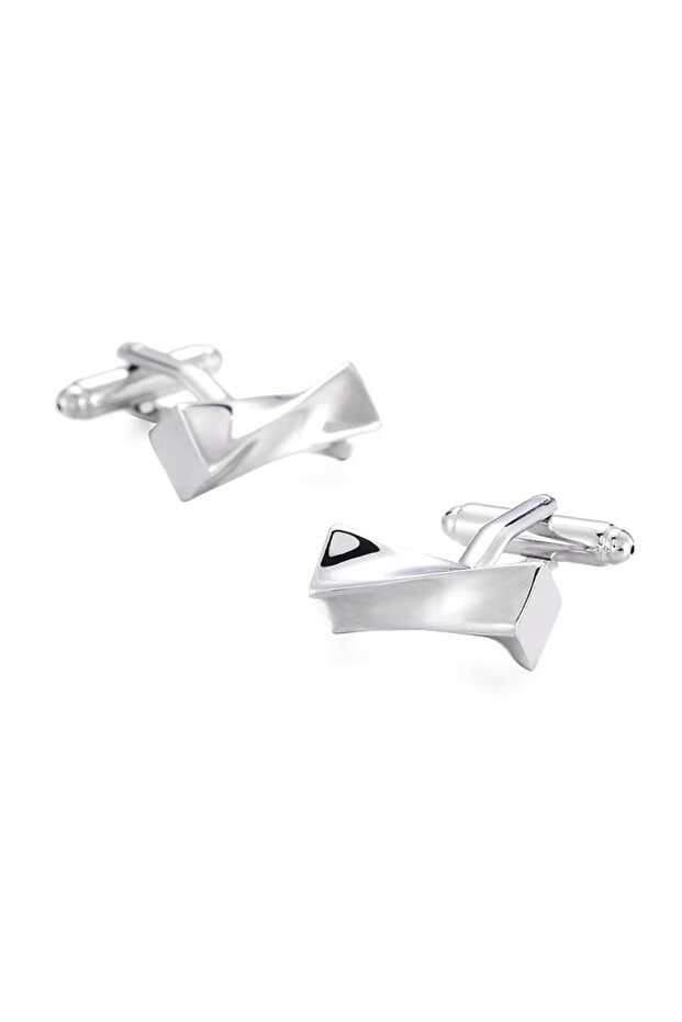 Shirt buttons, BN003, rectangular pattern, Silver - 1