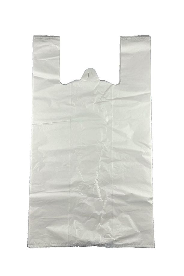 Kalın Beyaz Poşet Jumbo Boy 50x90cm Hışır Atlet Poşet Market Manav, Kurban Poşeti Çöp Poşeti 1 KG - 1