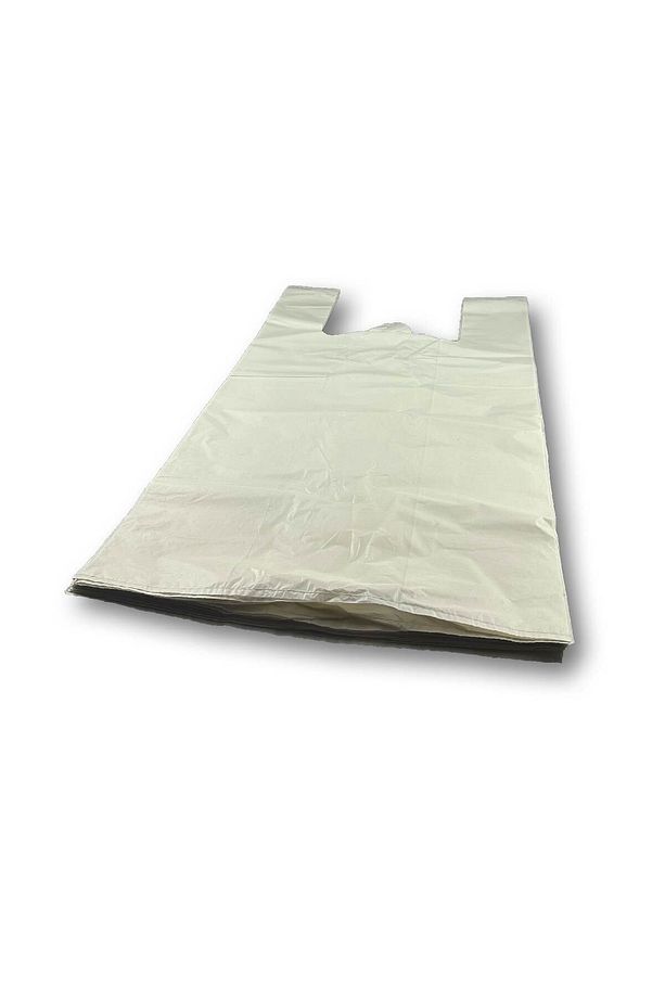Kalın Beyaz Poşet Jumbo Boy 50x90cm Hışır Atlet Poşet Market Manav, Kurban Poşeti Çöp Poşeti 1 KG - 2