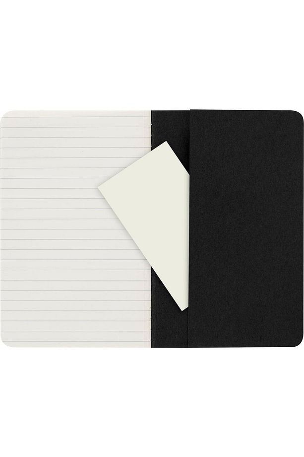 Çizgili Cahier Not Defteri 3’lü Set Cep Boy Siyah - 5